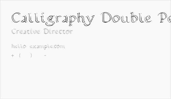 Calligraphy Double Pencil Business Card