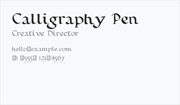 Calligraphy Pen Business Card