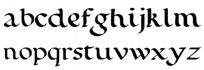 Calligraphy Pen Schriftart Kleinbuchstaben