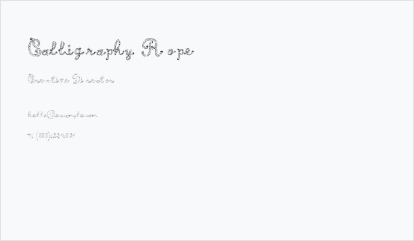 Calligraphy Rope Business Card