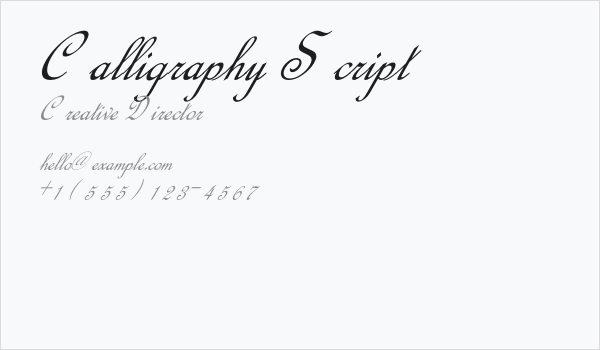 Calligraphy Script Business Card