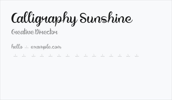 Calligraphy Sunshine Business Card