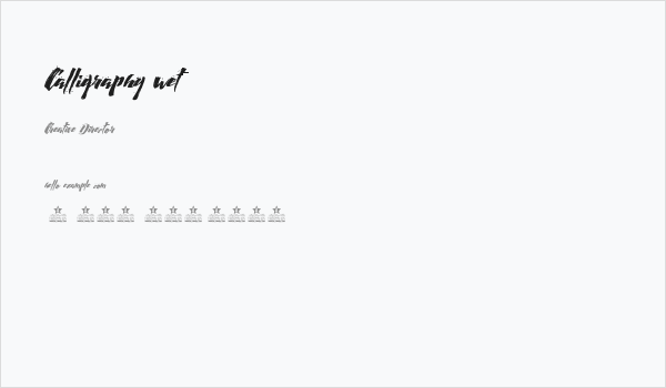 Calligraphy wet Business Card