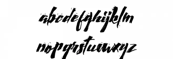 Calligraphy wet फ़ॉन्ट लोअरकेस
