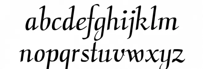CalligraphyFLF Caratteri MINUSCOLO