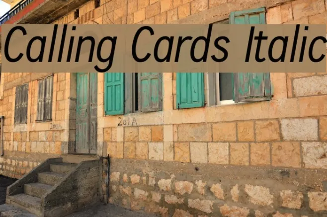 Calling Cards Italic Example 1
