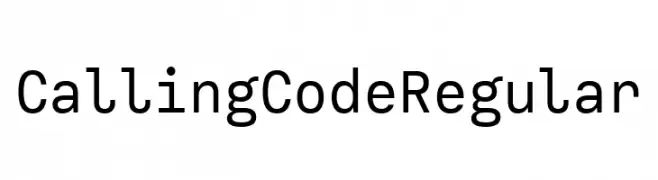 Calling Code Regular  font caratteri gratis