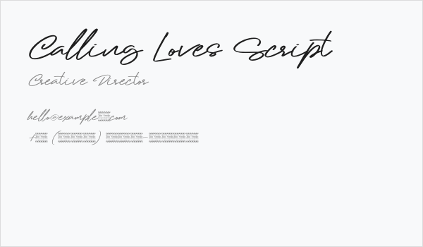 Calling Loves Script Business Card