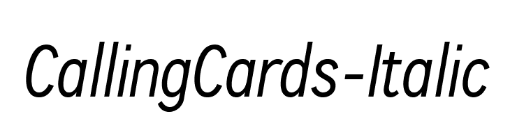 CallingCards-Italic  Frei Schriftart Herunterladen