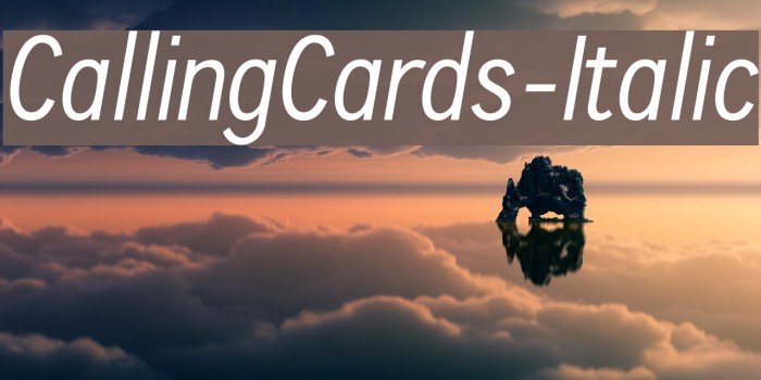 CallingCards-Italic Font examples