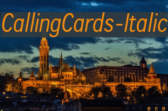 CallingCards-Italic Font examples