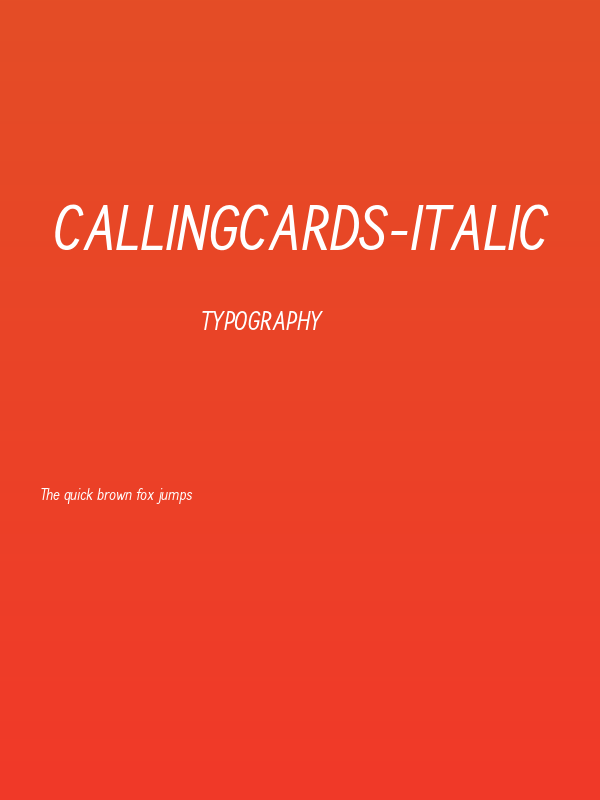 CallingCards-Italic Poster