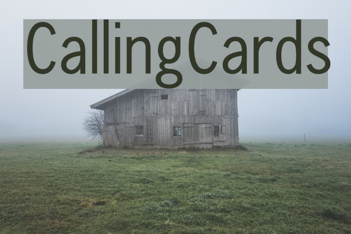CallingCards Font examples