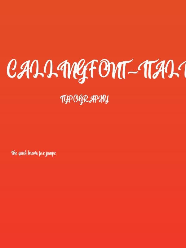 CallingFont-Italic Poster