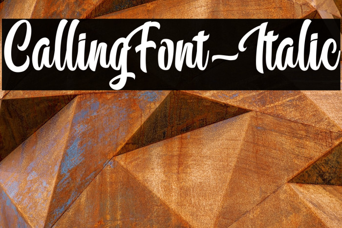 CallingFont-Italic Example 1