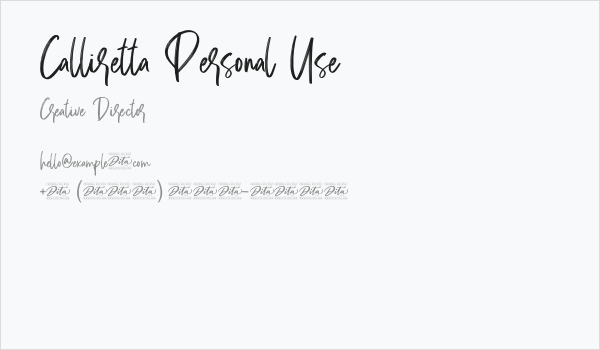 Calliretta Personal Use Business Card