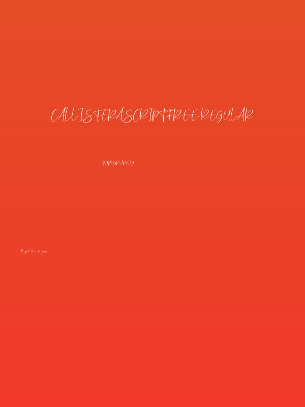 CallisteraScriptFree-Regular Poster