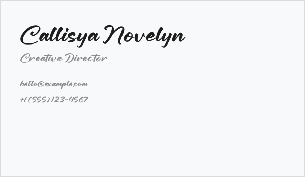 Callisya Novelyn Business Card
