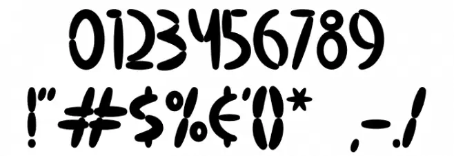 Calm Avocado Dash Font OTHER CHARS