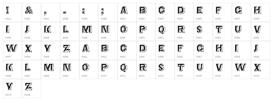 Calm Regular Character Map
