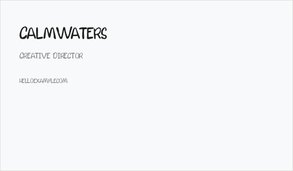 CalmWaters Business Card