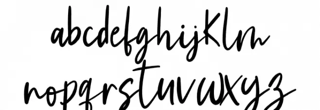 Calmly Schriftart Kleinbuchstaben