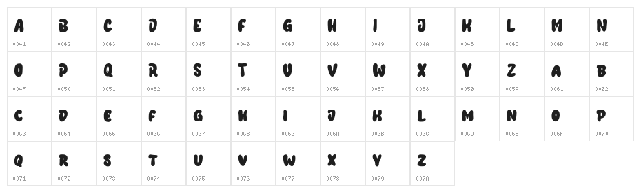 Calmoon Free Regular Character Map