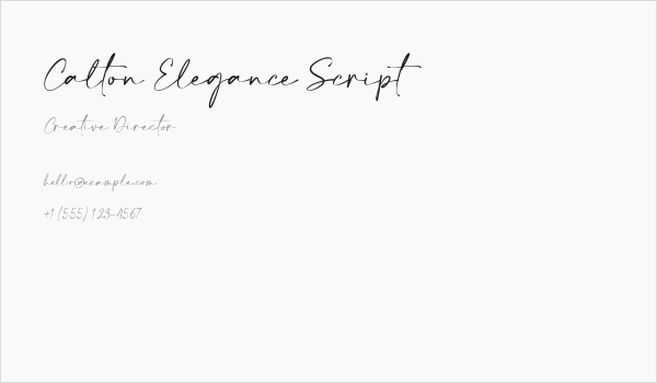 Calton Elegance Script Business Card