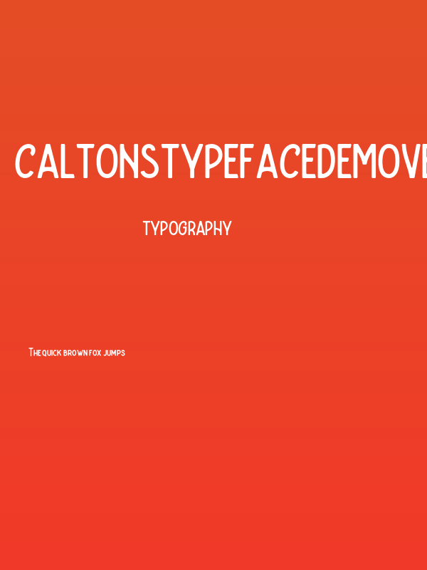CaltonsTypefaceDemoVersion Poster