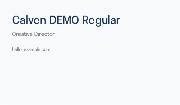 Calven DEMO Regular Business Card