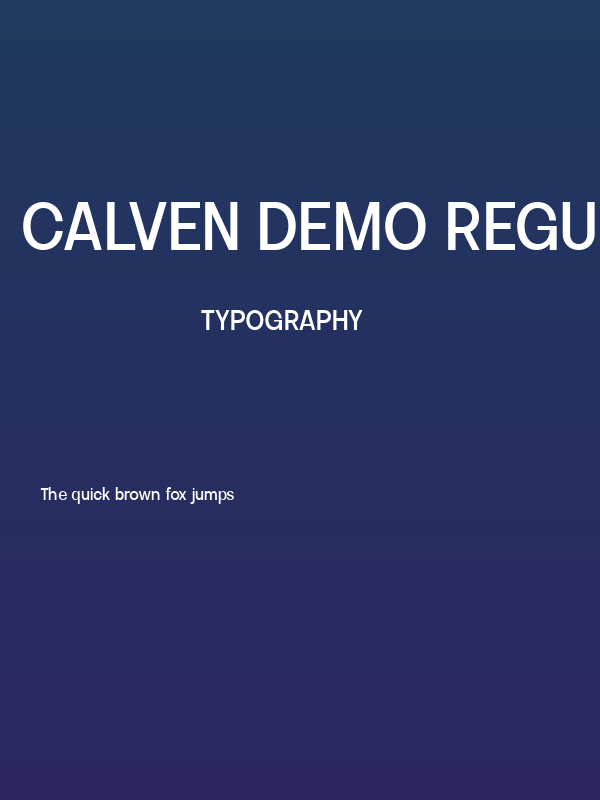 Calven DEMO Regular Poster