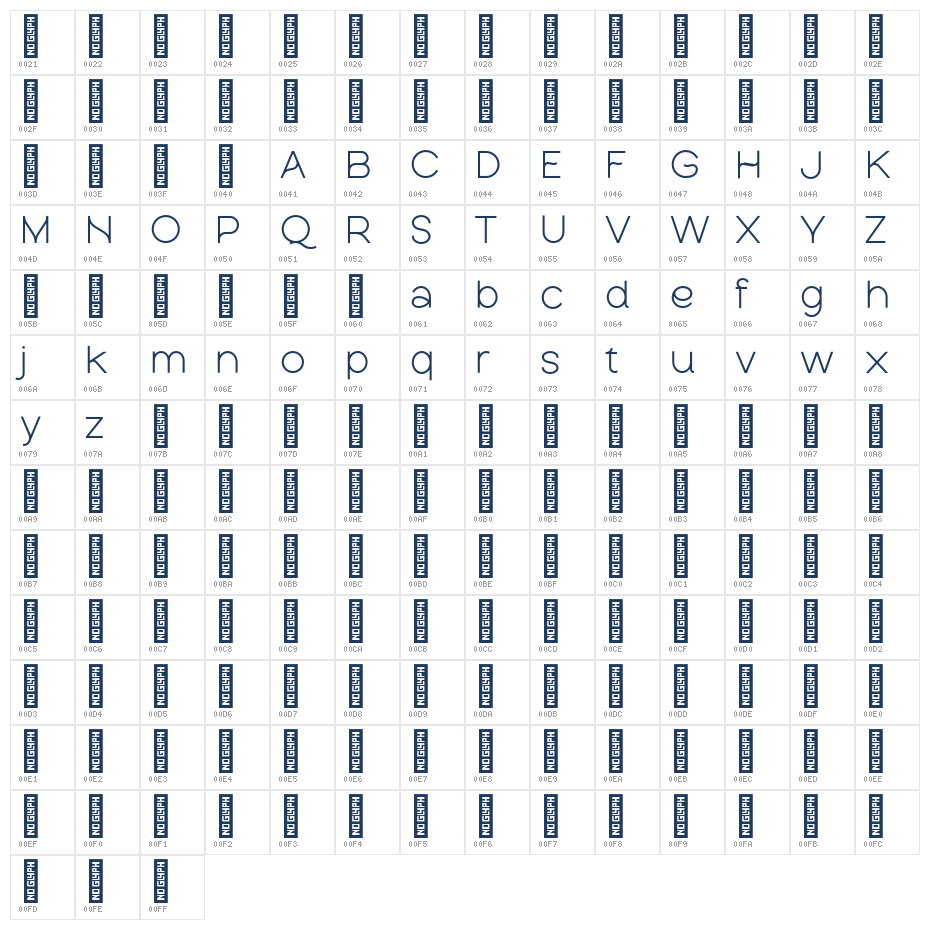 Calvia Demo Regular Character Map
