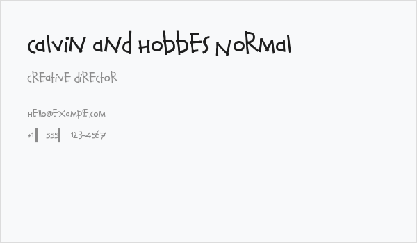 Calvin and Hobbes Normal Business Card