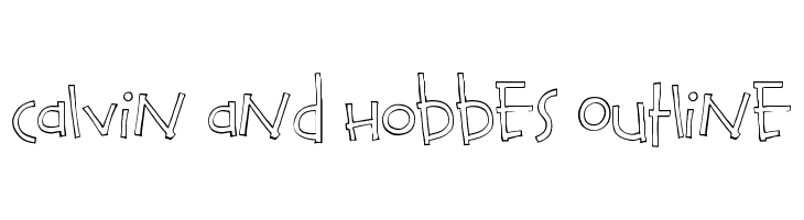 Calvin and Hobbes Outline  Fuentes Gratis Descargar