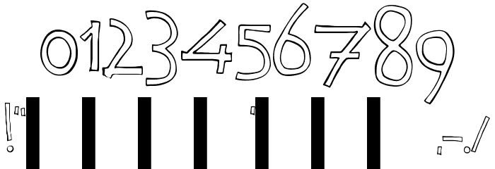 Calvin and Hobbes Outline Font OTHER CHARS