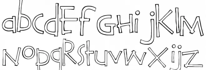 Calvin and Hobbes Outline Шрифта ВЕРХНИЙ