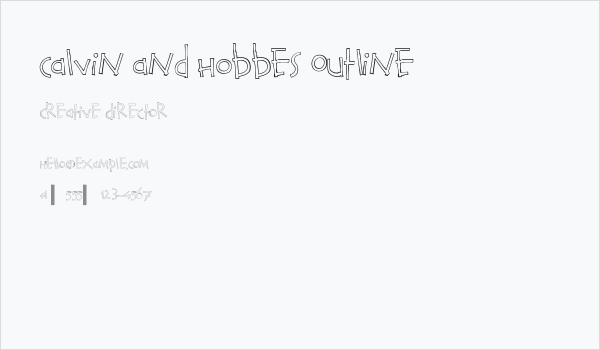 Calvin and Hobbes Outline Business Card