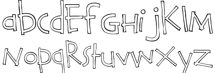 Calvin and Hobbes Outline Font LOWERCASE