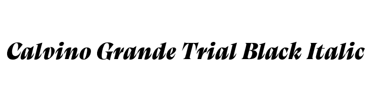 Calvino Grande Trial Black Italic  नि: शुल्क फ़ॉन्ट्स डाउनलोड