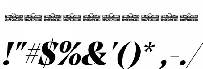 Calvino Grande Trial Black Italic Font OTHER CHARS