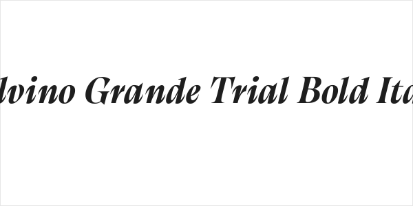 Calvino Grande Trial Bold Italic Logo