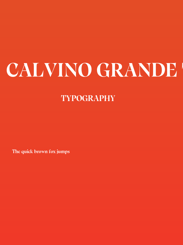 Calvino Grande Trial Bold Poster