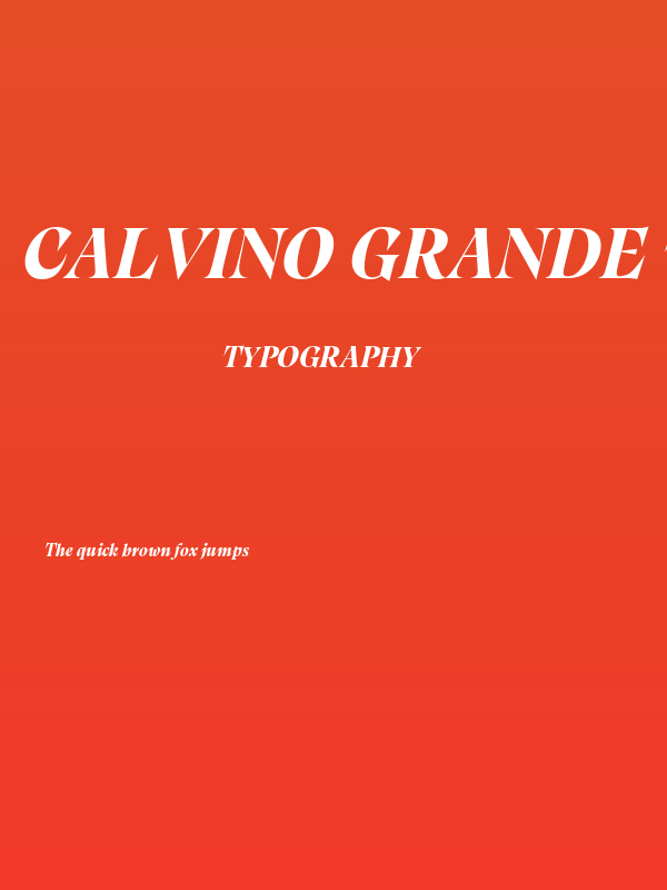 Calvino Grande Trial Extrabold Italic Poster