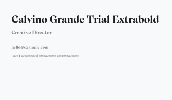 Calvino Grande Trial Extrabold Business Card