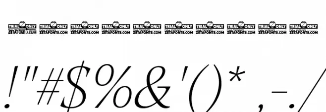 Calvino Grande Trial Extralight Italic Font OTHER CHARS