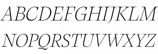 Calvino Grande Trial Extralight Italic 字体 大写