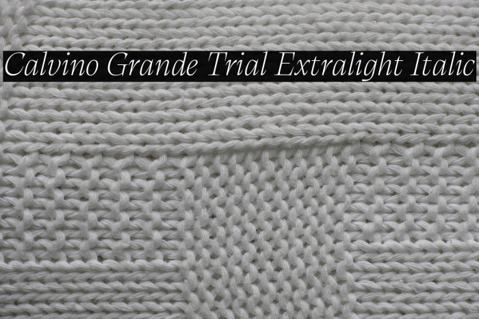 Calvino Grande Trial Extralight Italic Example 2