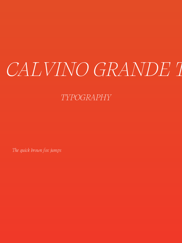 Calvino Grande Trial Extralight Italic Poster