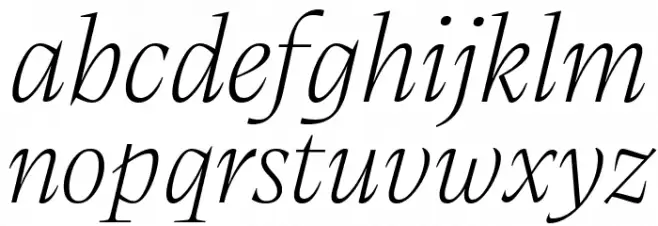 Calvino Grande Trial Extralight Italic フォント 小文字