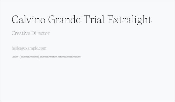 Calvino Grande Trial Extralight Business Card